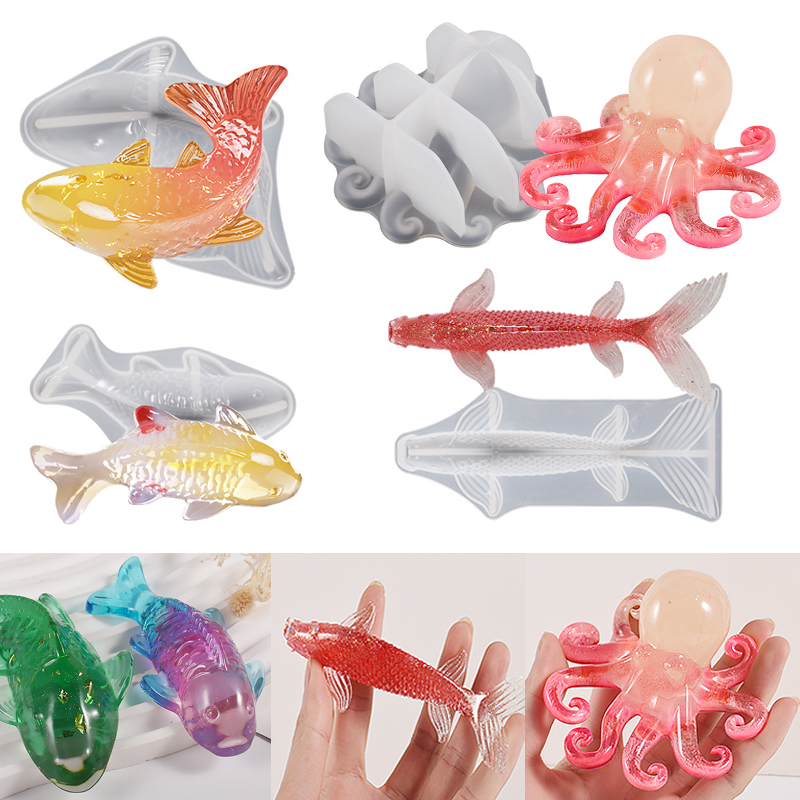 3D 잉어 모양 에폭시 수지 몰드 바다 동물 잉어 문어 - Marine Fish Tank 리뷰 및 가격